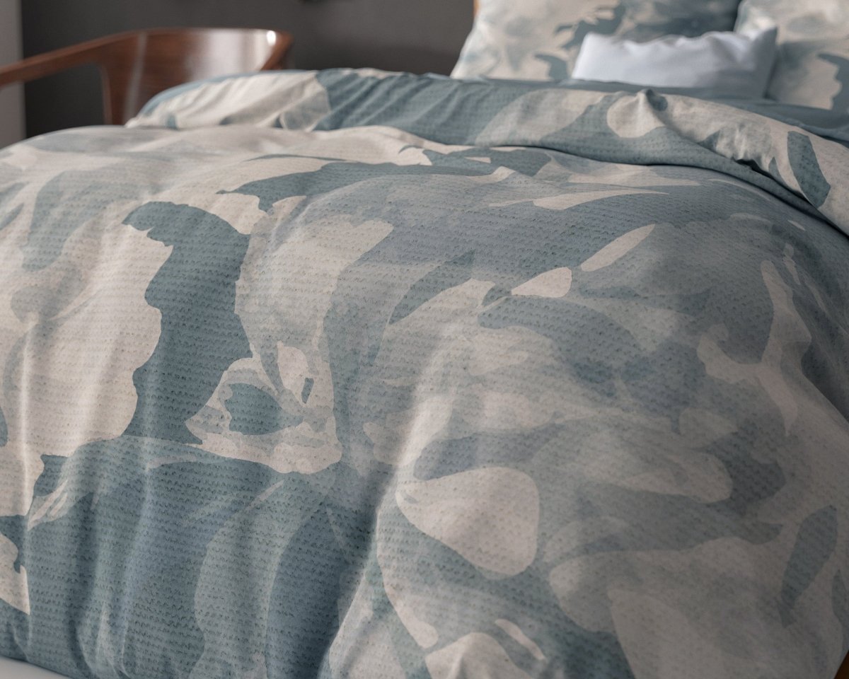 Super Soft Microfibre Duvet Cover Set Michaello | Blue | Single - 140cm (W) x 220cm (L) - The Bedding & Blankets Store