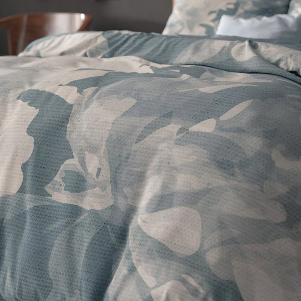 Super Soft Microfibre Duvet Cover Set Michaello | Blue | Single - 140cm (W) x 220cm (L) - The Bedding & Blankets Store