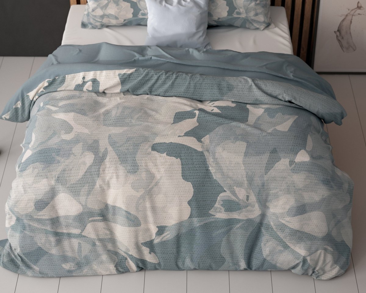 Super Soft Microfibre Duvet Cover Set Michaello | Blue | Single - 140cm (W) x 220cm (L) - The Bedding & Blankets Store