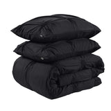 Super Soft Microfibre Duvet Cover Set Punch Pintuck | Black | Single - 140cm (W) x 220cm (L) - The Bedding & Blankets Store