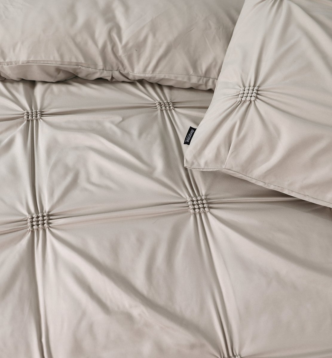 Super Soft Microfibre Duvet Cover Set Punch Pintuck | Taupe | Single - 140cm (W) x 220cm (L) - The Bedding & Blankets Store