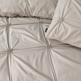 Super Soft Microfibre Duvet Cover Set Punch Pintuck | Taupe | Single - 140cm (W) x 220cm (L) - The Bedding & Blankets Store