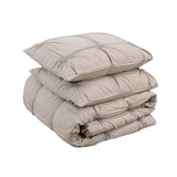Super Soft Microfibre Duvet Cover Set Punch Pintuck | Taupe | Single - 140cm (W) x 220cm (L) - The Bedding & Blankets Store
