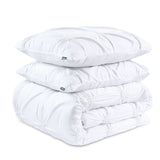 Super Soft Microfibre Duvet Cover Set Punch Pintuck | White | Single - 140cm (W) x 220cm (L) - The Bedding & Blankets Store