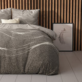 Super Soft Microfibre Duvet Cover Set Ravna | Taupe | Single - 140cm (W) x 220cm (L) - The Bedding & Blankets Store
