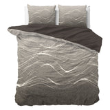 Super Soft Microfibre Duvet Cover Set Ravna | Taupe | Single - 140cm (W) x 220cm (L) - The Bedding & Blankets Store