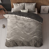 Super Soft Microfibre Duvet Cover Set Ravna | Taupe | Single - 140cm (W) x 220cm (L) - The Bedding & Blankets Store
