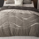 Super Soft Microfibre Duvet Cover Set Ravna | Taupe | Single - 140cm (W) x 220cm (L) - The Bedding & Blankets Store
