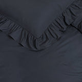 Super Soft Microfibre Duvet Cover Set Ruffles | Anthracite | Single - 140cm (W) x 220cm (L) - The Bedding & Blankets Store