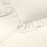 Super Soft Microfibre Duvet Cover Set Ruffles | Cream | Single - 140cm (W) x 220cm (L) - The Bedding & Blankets Store