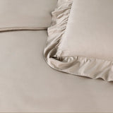 Super Soft Microfibre Duvet Cover Set Ruffles | Taupe | Single - 140cm (W) x 220cm (L) - The Bedding & Blankets Store