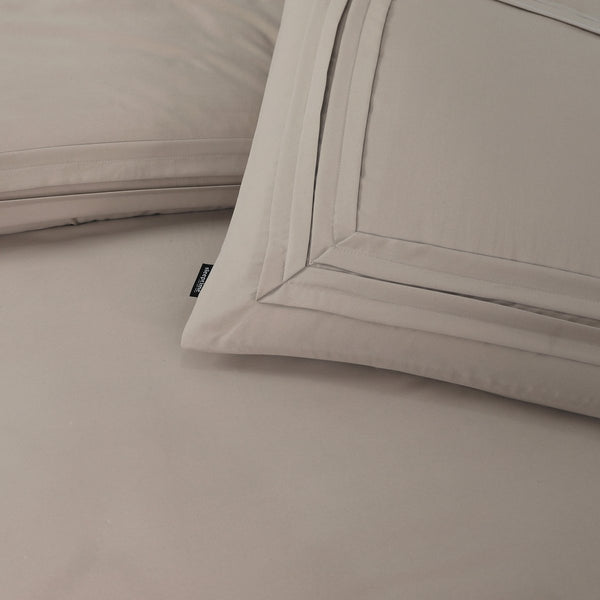 Super Soft Microfibre Duvet Cover Set Tailored | Taupe | Single - 140cm (W) x 220cm (L) - The Bedding & Blankets Store