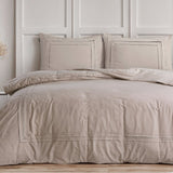 Super Soft Microfibre Duvet Cover Set Tailored | Taupe | Single - 140cm (W) x 220cm (L) - The Bedding & Blankets Store