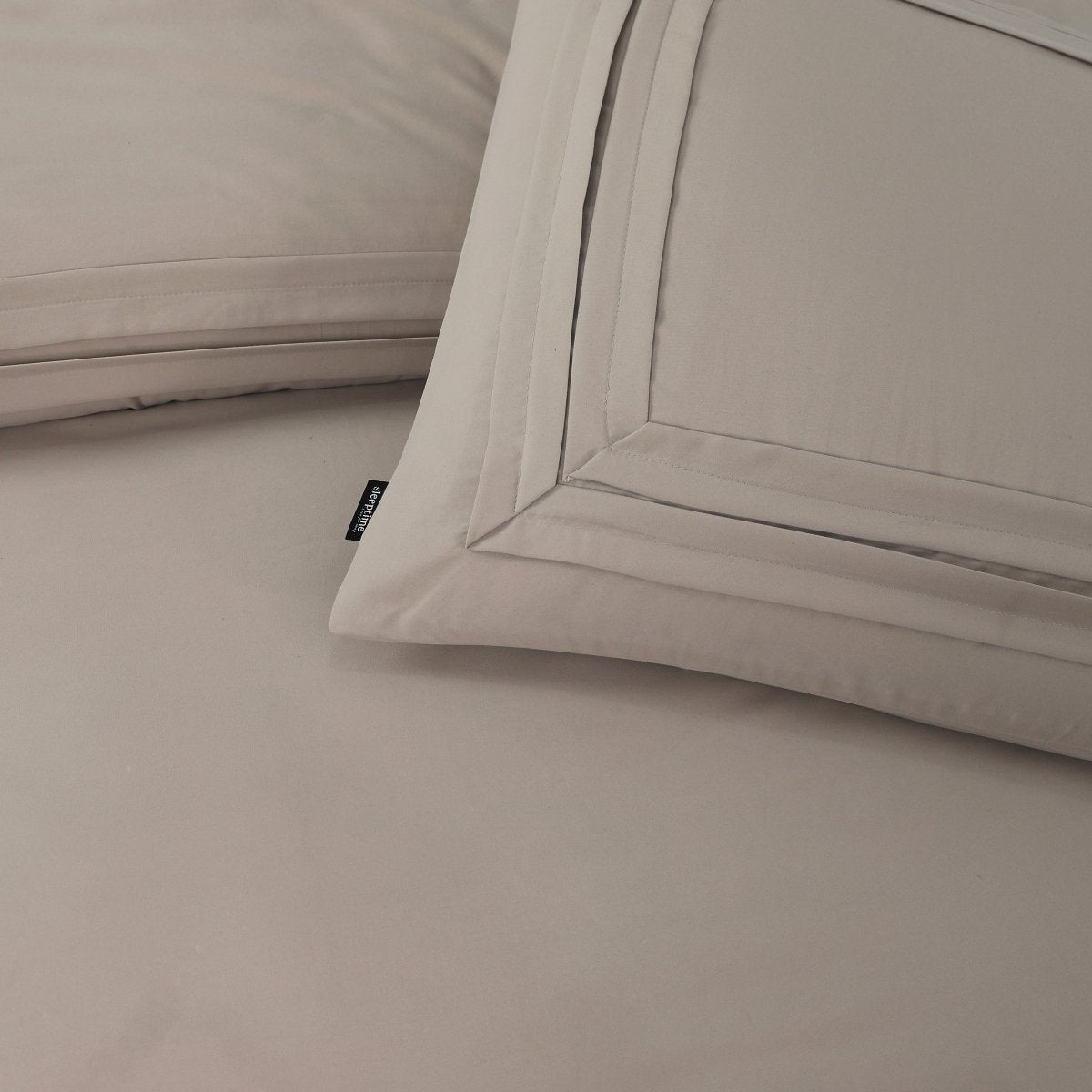 Super Soft Microfibre Duvet Cover Set Tailored | Taupe | Single - 140cm (W) x 220cm (L) - The Bedding & Blankets Store