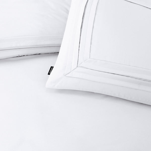 Super Soft Microfibre Duvet Cover Set Tailored | White | Single - 140cm (W) x 220cm (L) - The Bedding & Blankets Store