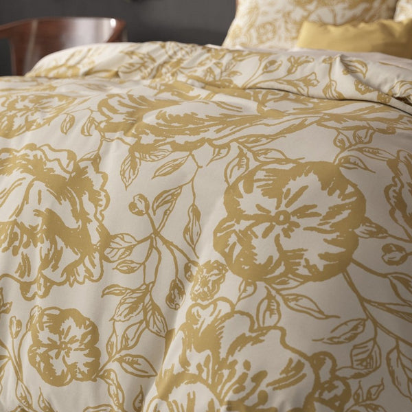 Super Soft Microfibre Duvet Cover Set Tela | Gold | Single - 140cm (W) x 220cm (L) - The Bedding & Blankets Store