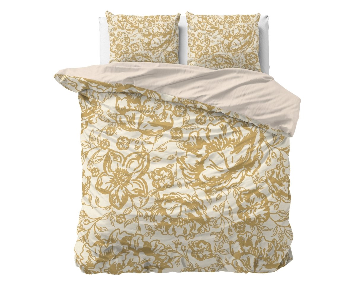 Super Soft Microfibre Duvet Cover Set Tela | Gold | Single - 140cm (W) x 220cm (L) - The Bedding & Blankets Store
