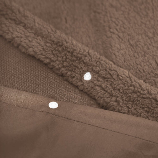 Teddy Fleece Duvet Cover Set | Brown | Single - 135cm (W) x 200cm (L) - The Bedding & Blankets Store