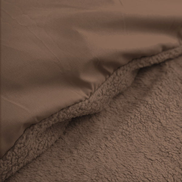 Teddy Fleece Duvet Cover Set | Brown | Single - 135cm (W) x 200cm (L) - The Bedding & Blankets Store
