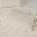 Teddy Fleece Duvet Cover Set Check | Beige | Single - 140cm (W) x 220cm (L) - The Bedding & Blankets Store