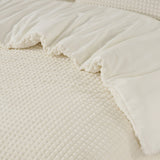 Teddy Fleece Duvet Cover Set Check | Beige | Single - 140cm (W) x 220cm (L) - The Bedding & Blankets Store