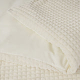 Teddy Fleece Duvet Cover Set Check | Beige | Single - 140cm (W) x 220cm (L) - The Bedding & Blankets Store