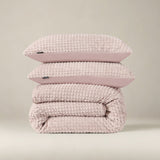 Teddy Fleece Duvet Cover Set Check | Pink | Single - 140cm (W) x 220cm (L) - The Bedding & Blankets Store