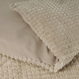Teddy Fleece Duvet Cover Set Check | Taupe | Single - 140cm (W) x 220cm (L) - The Bedding & Blankets Store