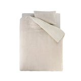 Teddy Fleece Duvet Cover Set Chevron | Cream | Single - 140cm (W) x 220cm (L) - The Bedding & Blankets Store