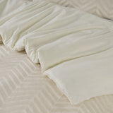 Teddy Fleece Duvet Cover Set Chevron | Cream | Single - 140cm (W) x 220cm (L) - The Bedding & Blankets Store