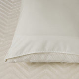 Teddy Fleece Duvet Cover Set Chevron | Cream | Single - 140cm (W) x 220cm (L) - The Bedding & Blankets Store