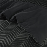 Teddy Fleece Duvet Cover Set Chevron | Grey Anthracite | Single - 140cm (W) x 220cm (L) - The Bedding & Blankets Store