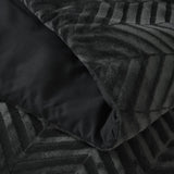 Teddy Fleece Duvet Cover Set Chevron | Grey Anthracite | Single - 140cm (W) x 220cm (L) - The Bedding & Blankets Store