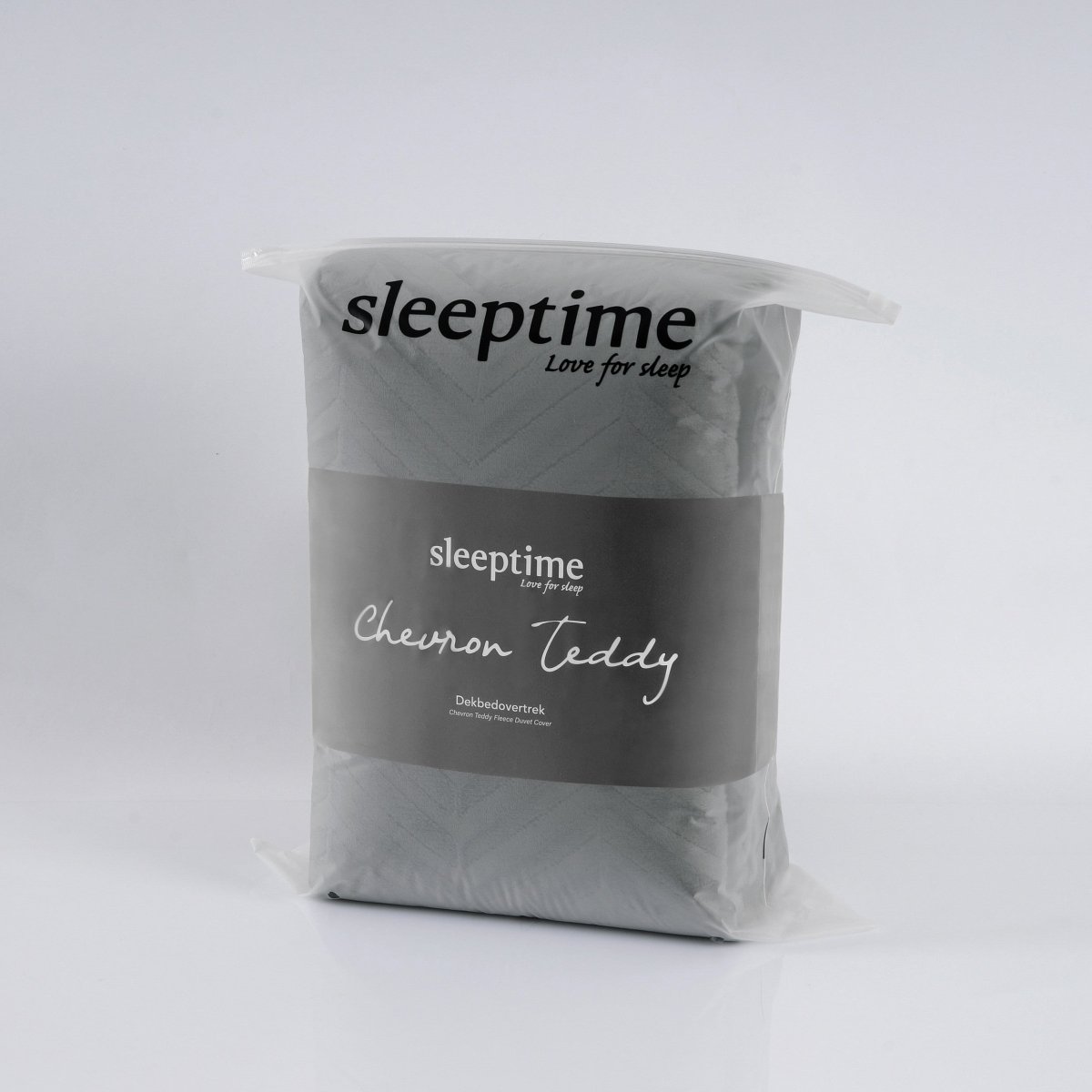 Teddy Fleece Duvet Cover Set Chevron | Grey Anthracite | Single - 140cm (W) x 220cm (L) - The Bedding & Blankets Store