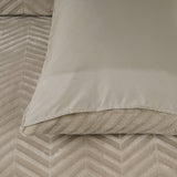 Teddy Fleece Duvet Cover Set Chevron | Taupe | Single - 140cm (W) x 220cm (L) - The Bedding & Blankets Store
