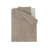 Teddy Fleece Duvet Cover Set Chevron | Taupe | Single - 140cm (W) x 220cm (L) - The Bedding & Blankets Store