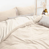 Teddy Fleece Duvet Cover Set | Cream | Single - 140cm (W) x 220cm (L) - The Bedding & Blankets Store