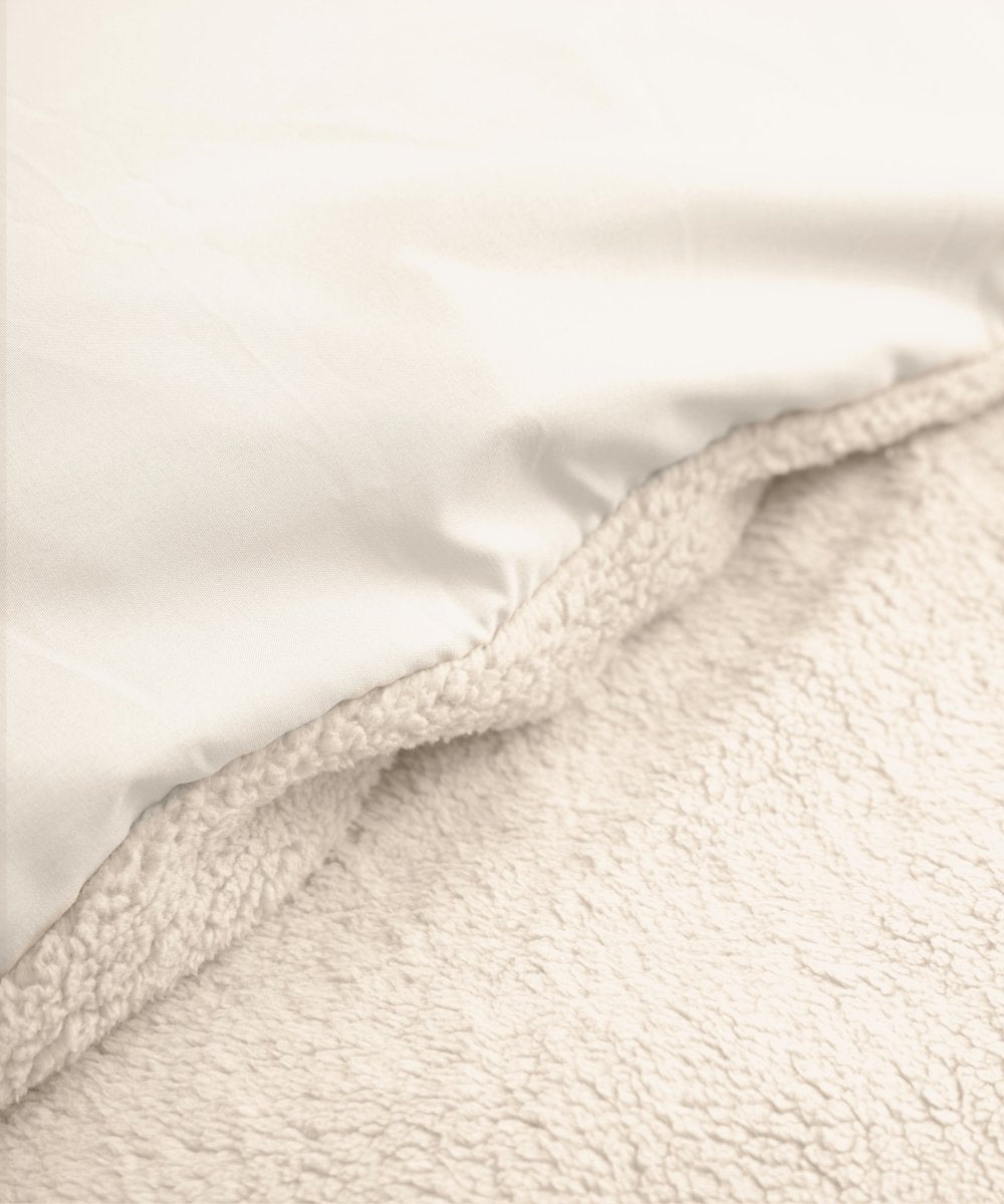 Teddy Fleece Duvet Cover Set | Cream | Single - 140cm (W) x 220cm (L) - The Bedding & Blankets Store