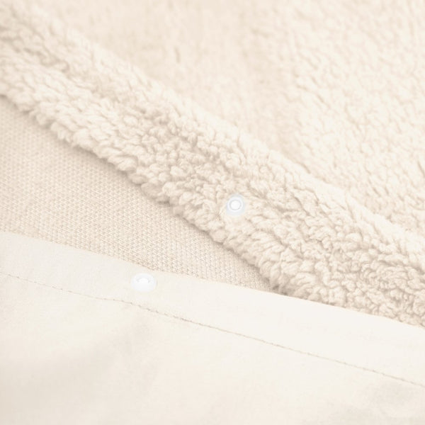 Teddy Fleece Duvet Cover Set | Cream | Single - 140cm (W) x 220cm (L) - The Bedding & Blankets Store