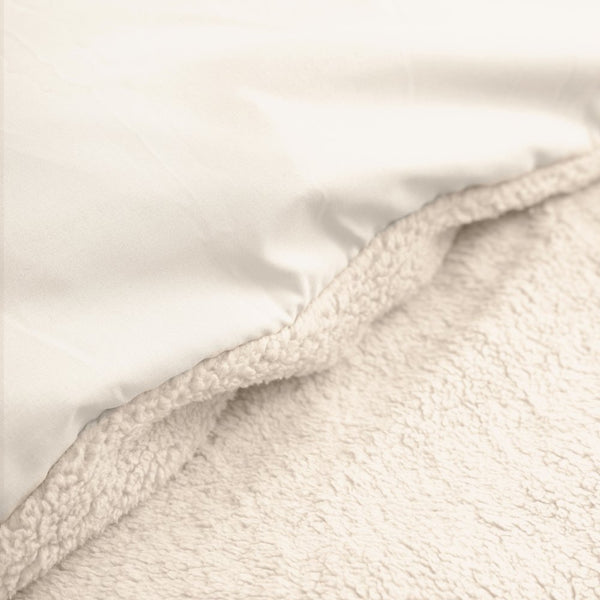 Teddy Fleece Duvet Cover Set | Cream | Single - 140cm (W) x 220cm (L) - The Bedding & Blankets Store