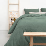 Teddy Fleece Duvet Cover Set | Dark Green | Single - 140cm (W) x 220cm (L) - The Bedding & Blankets Store