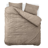 Teddy Fleece Duvet Cover Set | Deep Taupe | Double - 200cm (W) x 220cm (L) - The Bedding & Blankets Store