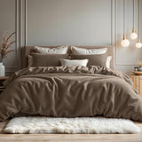 Teddy Fleece Duvet Cover Set | Deep Taupe | Single - 140cm (W) x 220cm (L) - The Bedding & Blankets Store