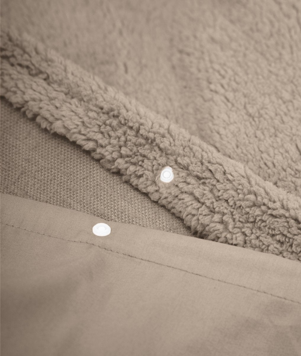 Teddy Fleece Duvet Cover Set | Deep Taupe | Single - 140cm (W) x 220cm (L) - The Bedding & Blankets Store