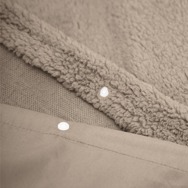 Teddy Fleece Duvet Cover Set | Deep Taupe | Single - 140cm (W) x 220cm (L) - The Bedding & Blankets Store