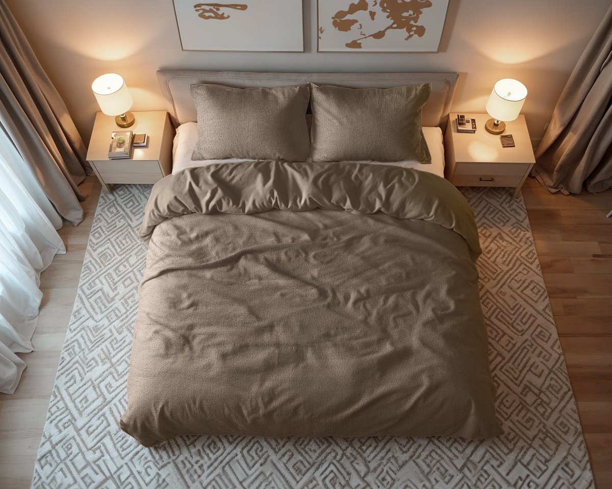 Teddy Fleece Duvet Cover Set | Deep Taupe | Single - 140cm (W) x 220cm (L) - The Bedding & Blankets Store