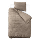 Teddy Fleece Duvet Cover Set | Deep Taupe | Single - 140cm (W) x 220cm (L) - The Bedding & Blankets Store