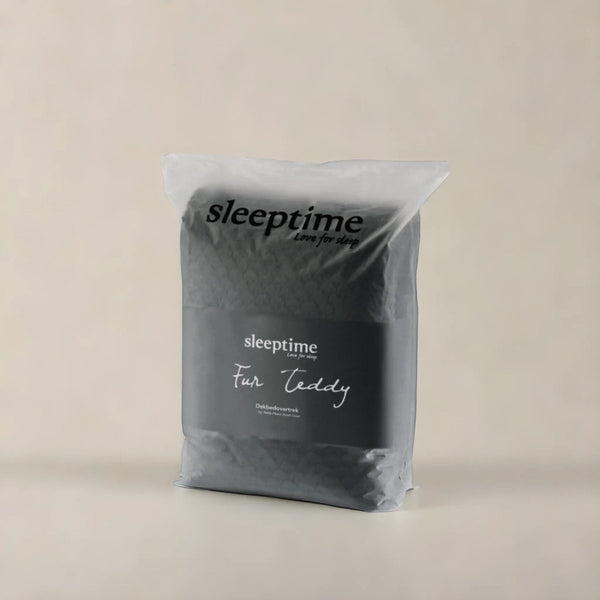 Teddy Fleece Duvet Cover Set Fur | Anthracite | Single - 140cm (W) x 220cm (L) - The Bedding & Blankets Store