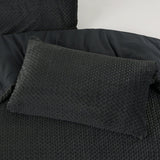Teddy Fleece Duvet Cover Set Fur | Anthracite | Single - 140cm (W) x 220cm (L) - The Bedding & Blankets Store