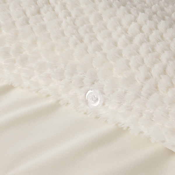 Teddy Fleece Duvet Cover Set Fur | Beige | Single - 140cm (W) x 220cm (L) - The Bedding & Blankets Store